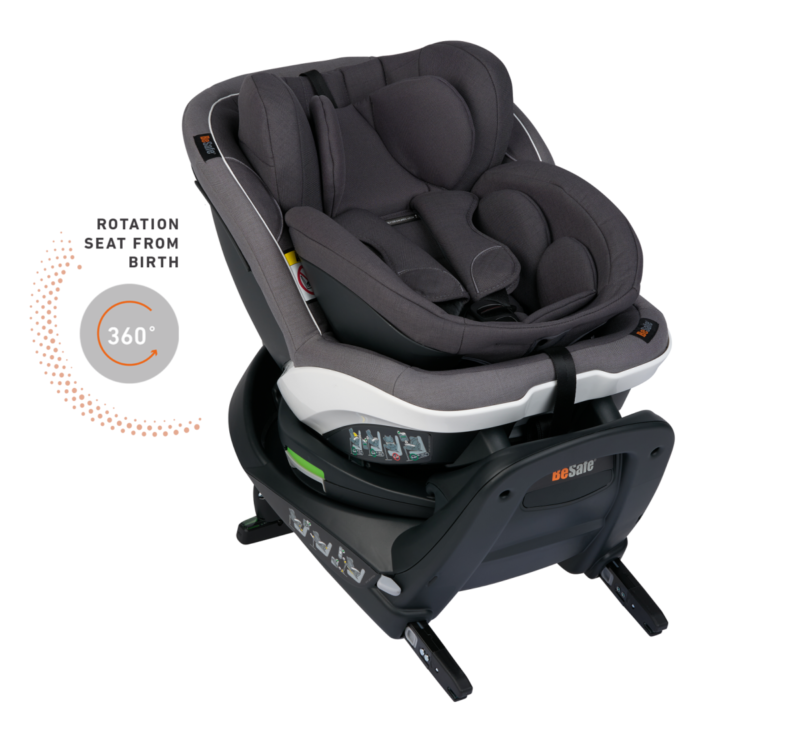 Scaun auto rotativ iZi Turn B i-Size Gri Metallic Melange